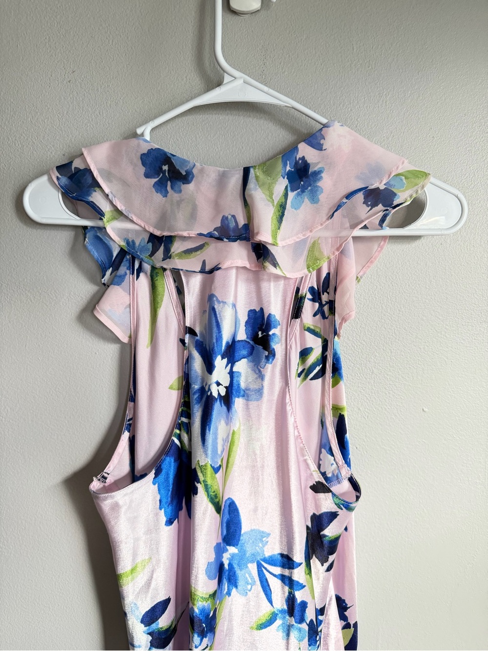 Oscar De La Renta Pink Label Ruffle Neck Floral Maxi Dress Nightgown L - Picture 4 of 5